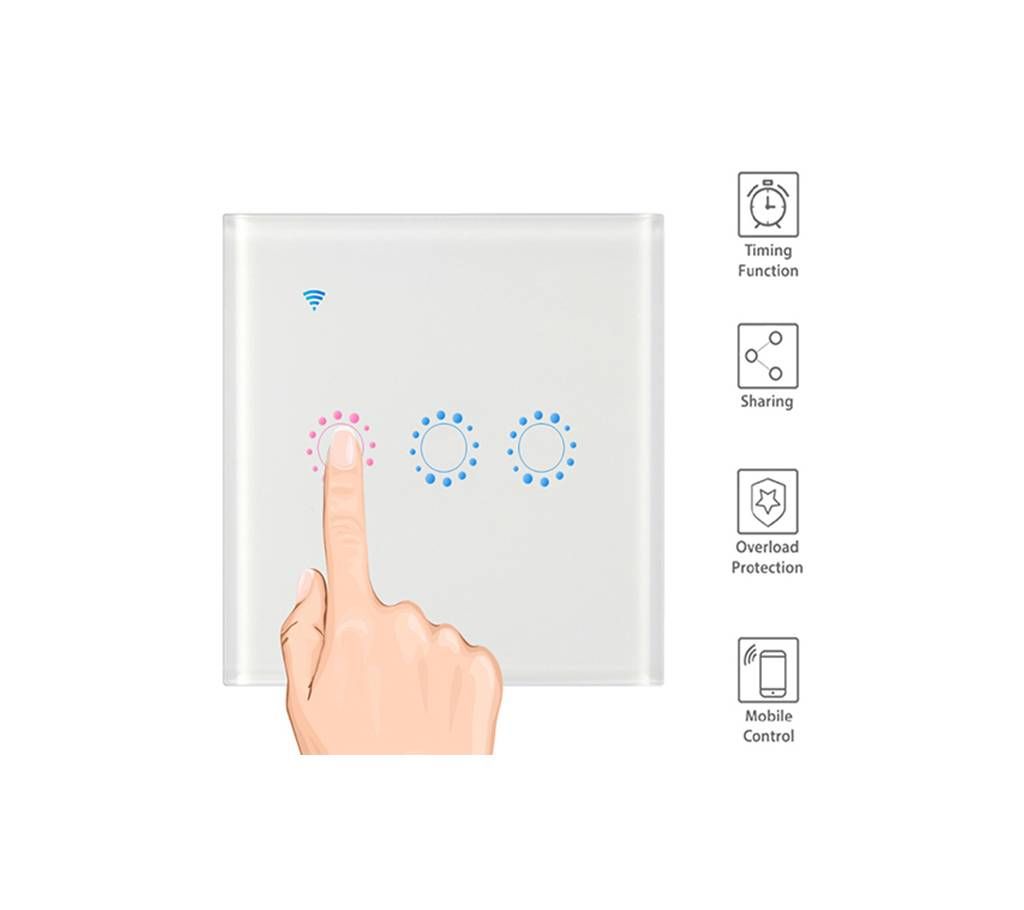 Wi-Fi Touch Wall Switch Panel Work with Alexa Google Home