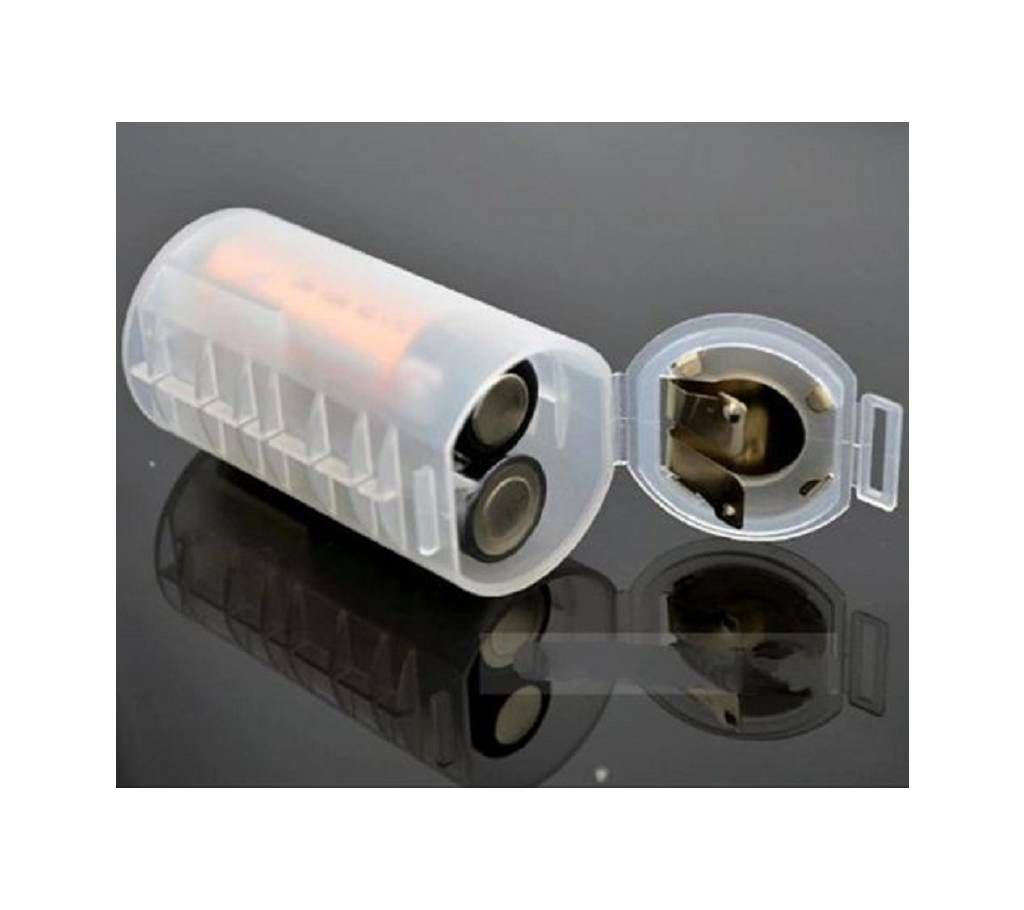 1pcs 2 AA To D Size Battery Holder Conversion Adapter Switcher Converter Case White Wholesale Price