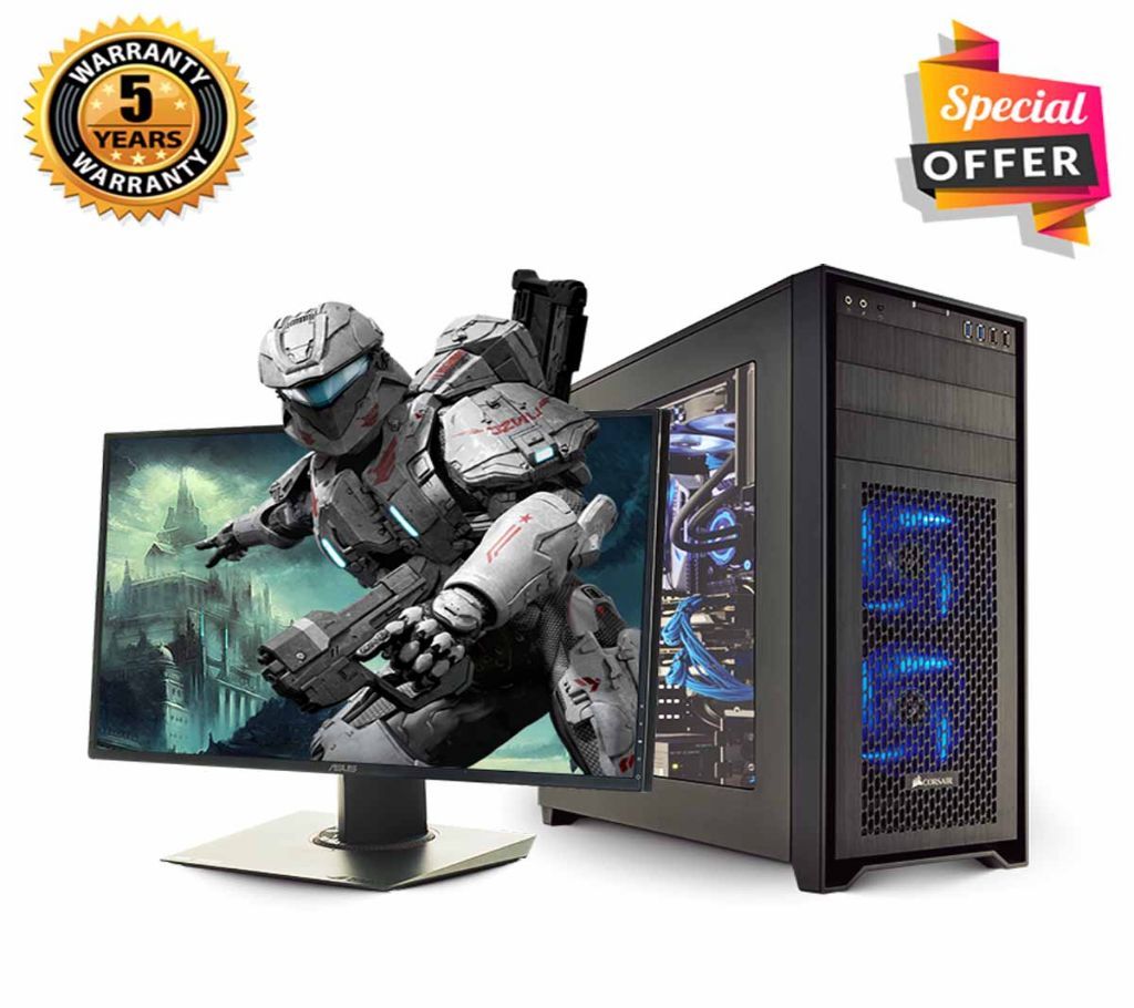 Intel Dual Core RAM 8GB HDD 500GB Graphics 2GB Built in and Monitor 32 Gaming PC Windows 10 64 Bit 