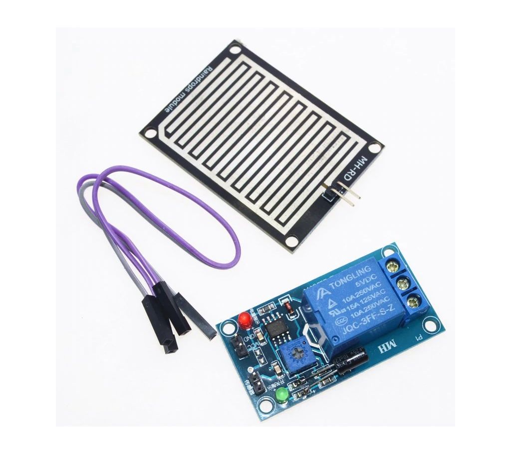 5V LED Rain Sensor Raindrops Water Detection Humidity Moisture Module