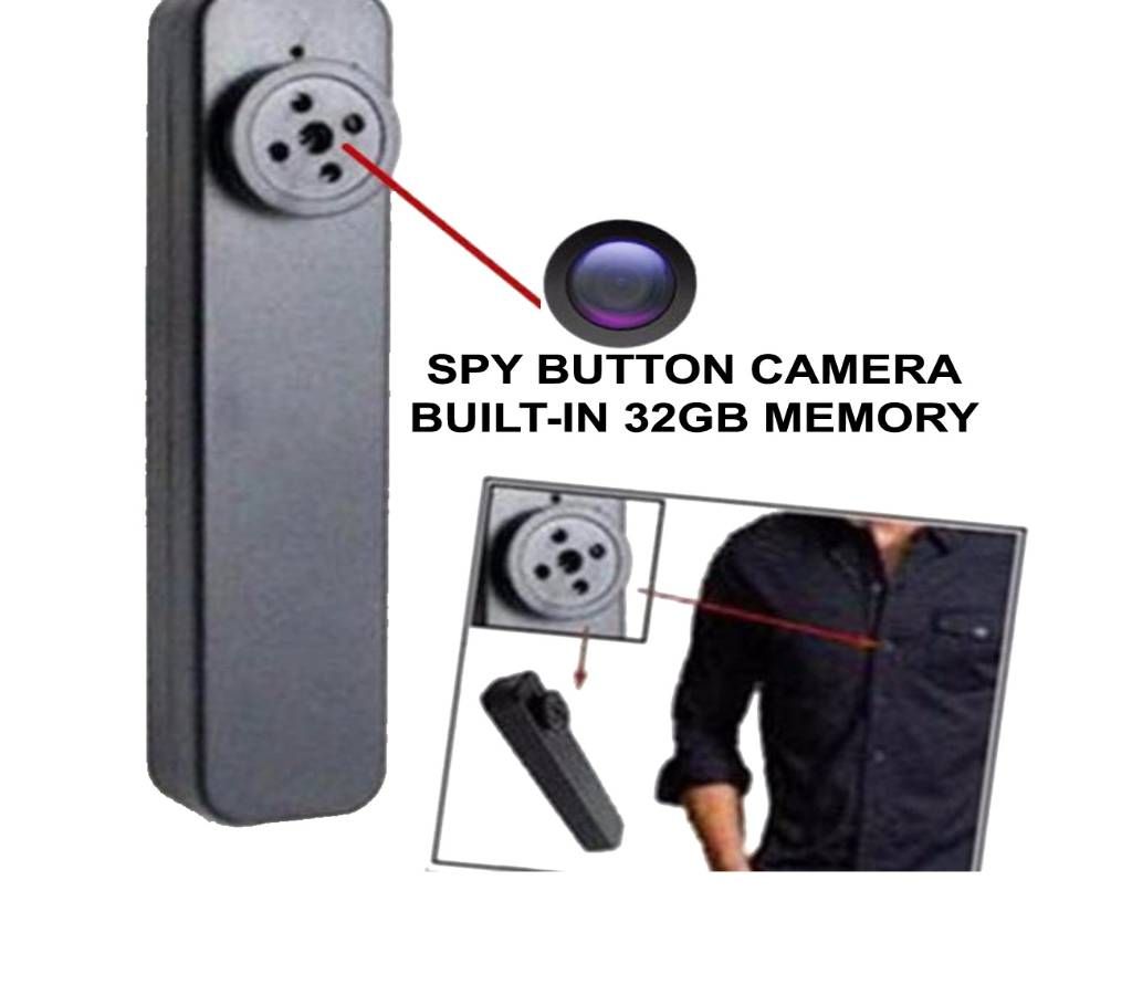 Spy Camera Button Built-In 32GB Memory