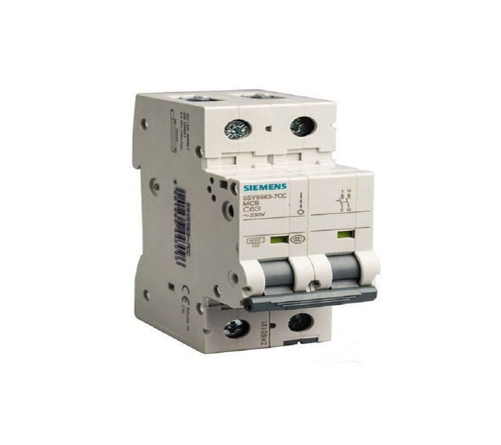 Siemens MCB Double Pole Circuit Breaker 63A