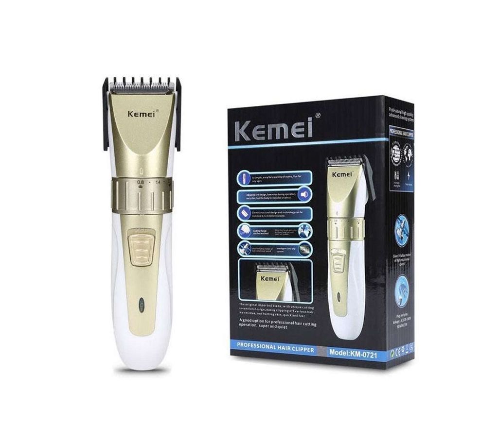 Kemei KM-0721 Adjustable Rechargeable Hair Clipper Beard Trimmer Shaver Shop Bangladesh