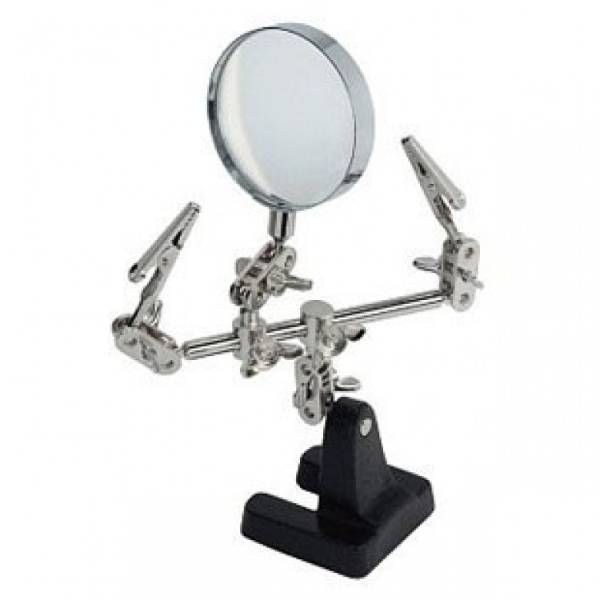Third hand  with magnifying glass