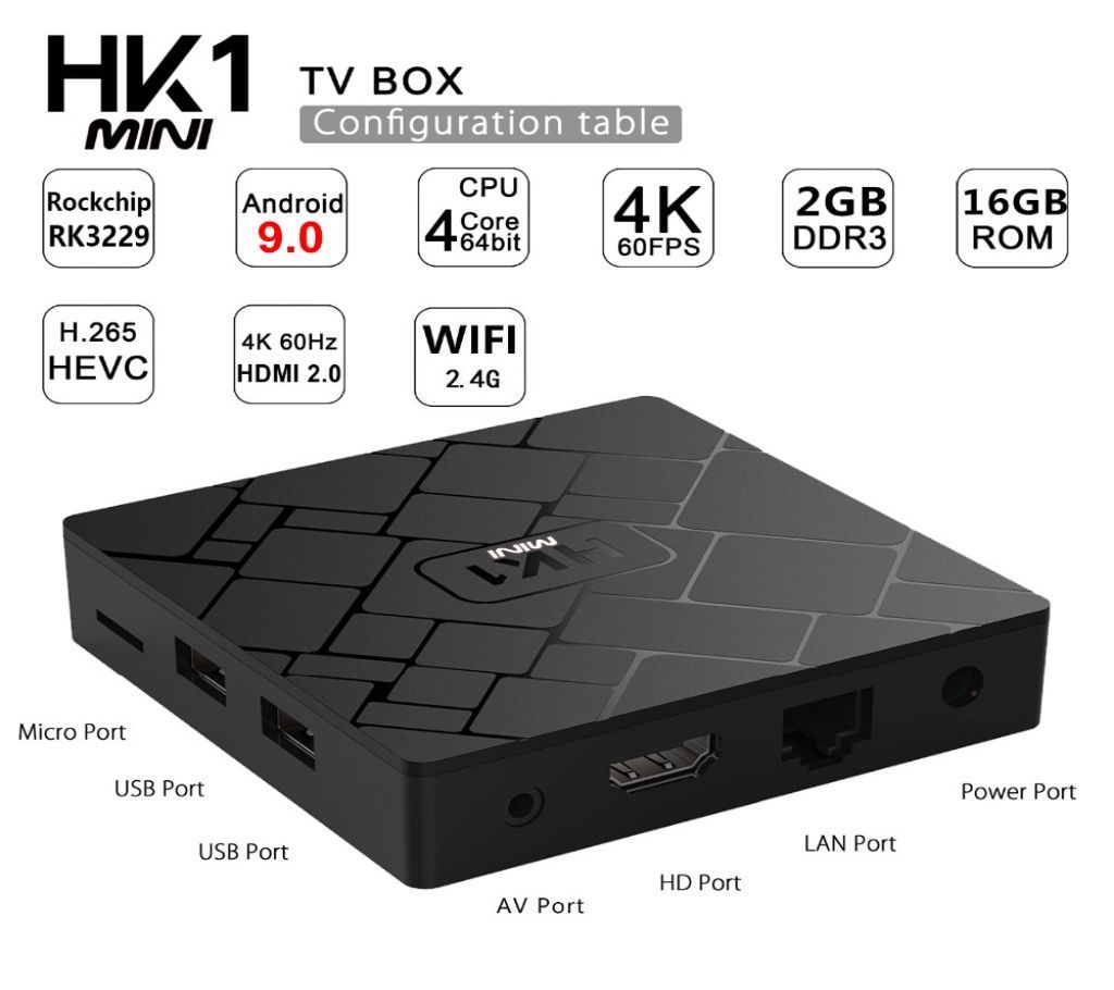 HK1 Mini Android TV Box 2Gb/16Gb