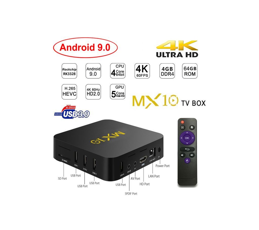 MX10 Android TV Box 4GB 32GB