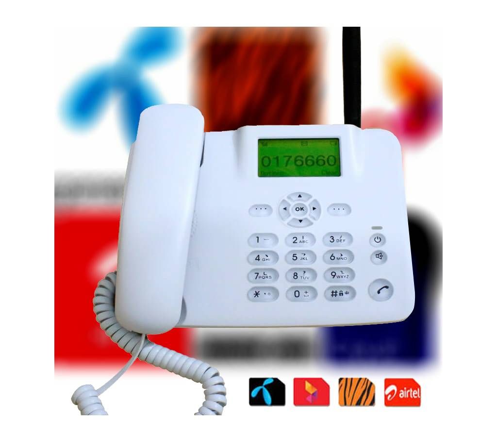 Sim Supported Land Phone-1 Sim ( FM Radio )