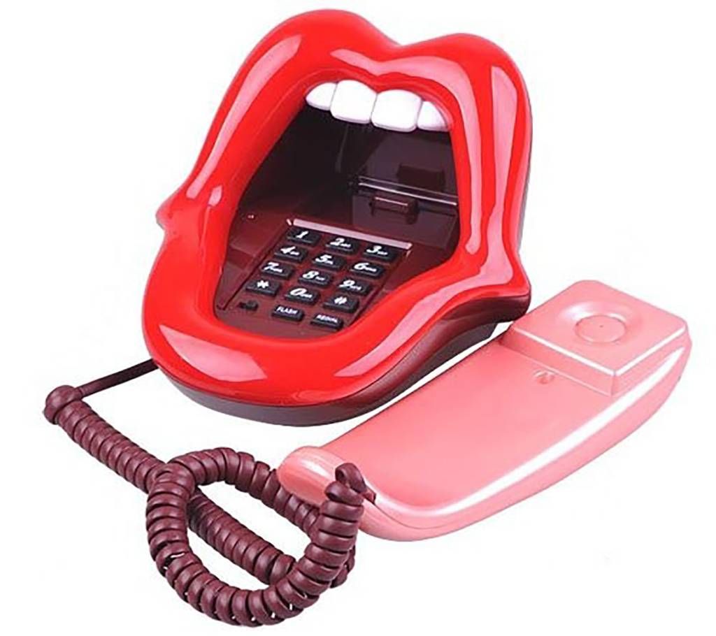Red Lips Mouth Shape Telephone Set