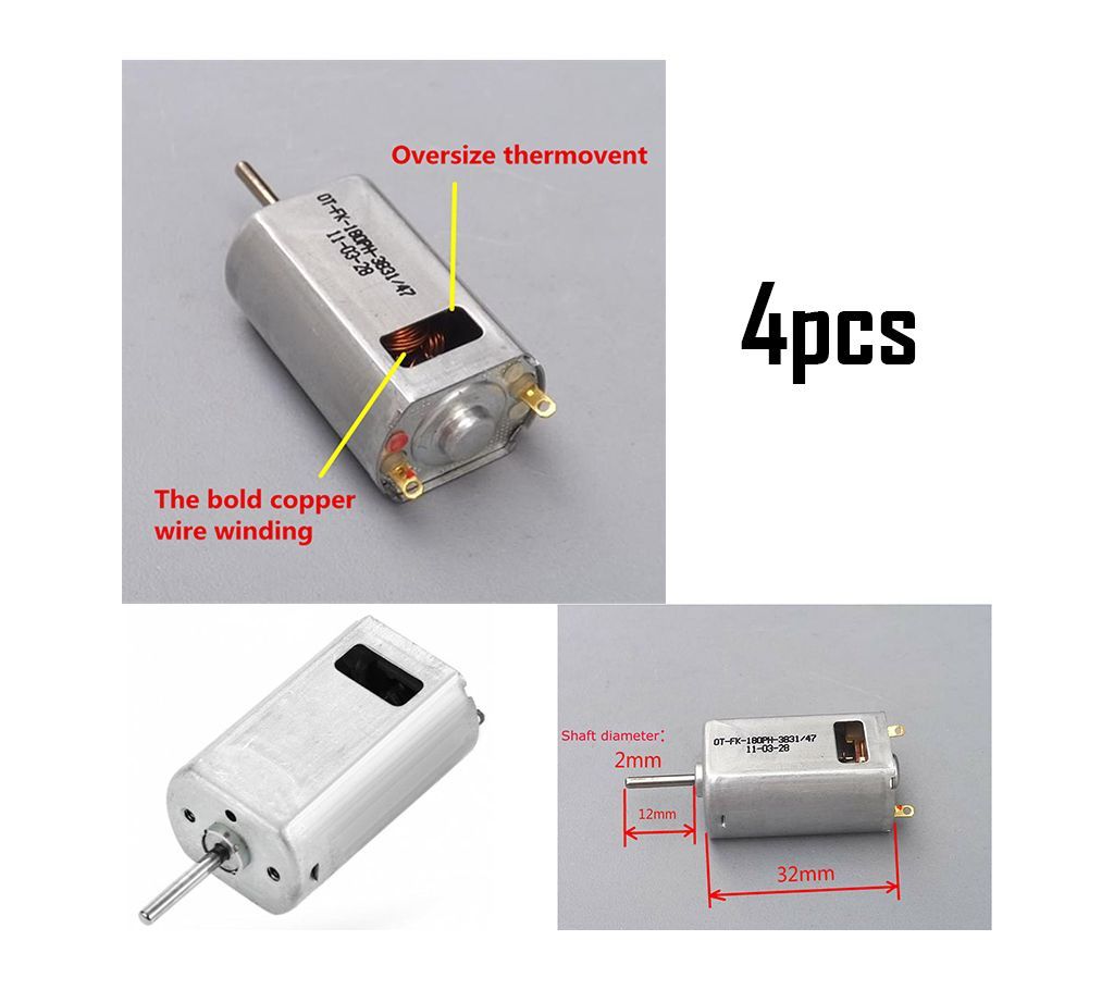 180 High Speed DC Motor 4pcs