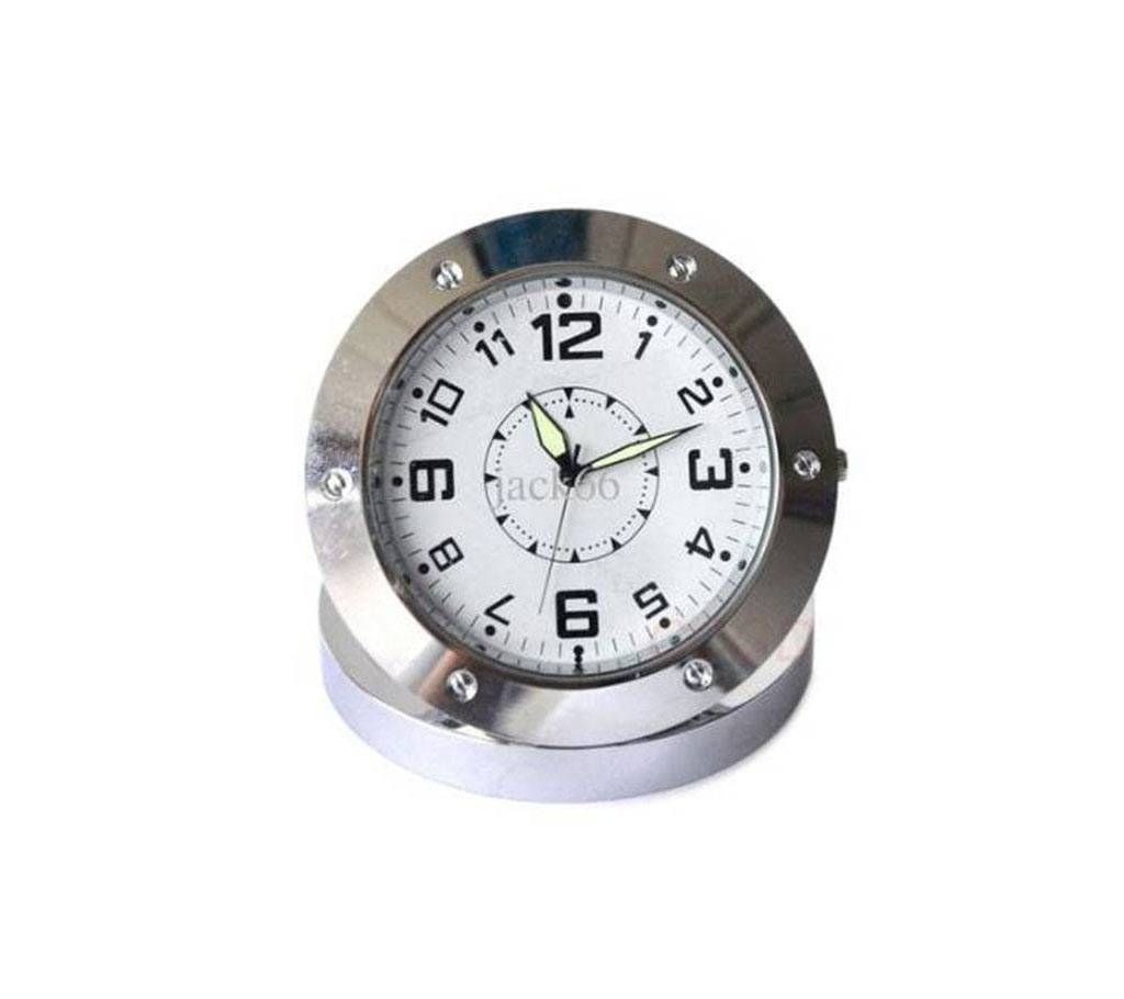Spy Video Camera HD Clock- Silver Color