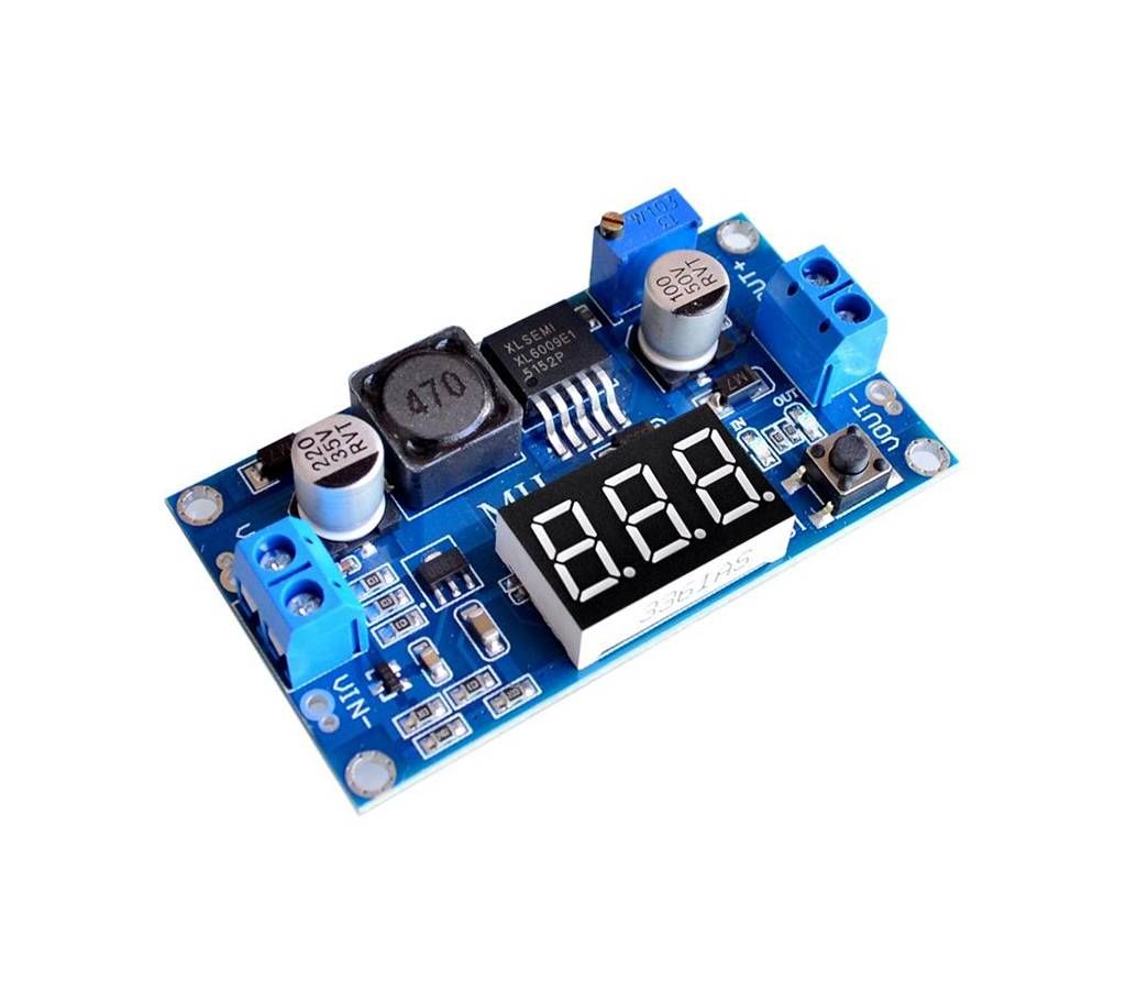 4A DC-DC Adjustable Step-up Power Supply Module with LED Voltmeter