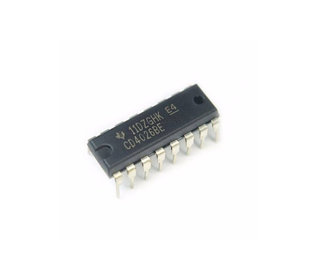 IC 4026 decoded 7-segment display outputs