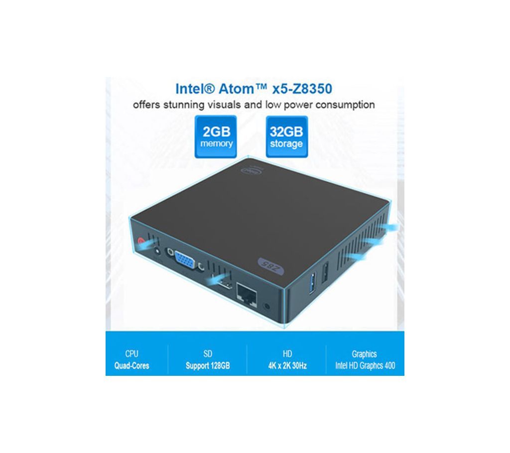 Beelink Z85 Intel Atom Z8350 Windows10 2GB/32GB Office Mini PC Dual Band WiFi BT 4.0 Mini PC Gigabit LAN USB3.0 HDMI and VGA