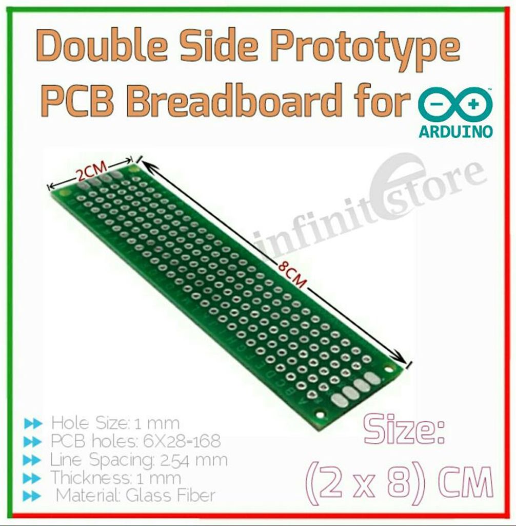 Double Side PCB Bradebord (2x8) cm
