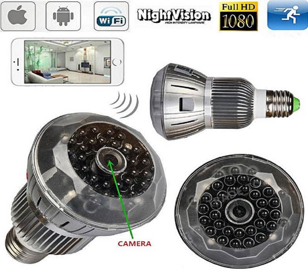 WiFi P2P Night Vision Bulb Spy Video Camera