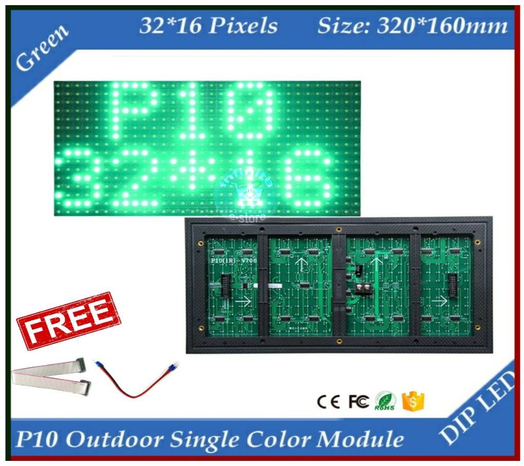 P10 LED Panel Single Color For Digital Signboard (Green)