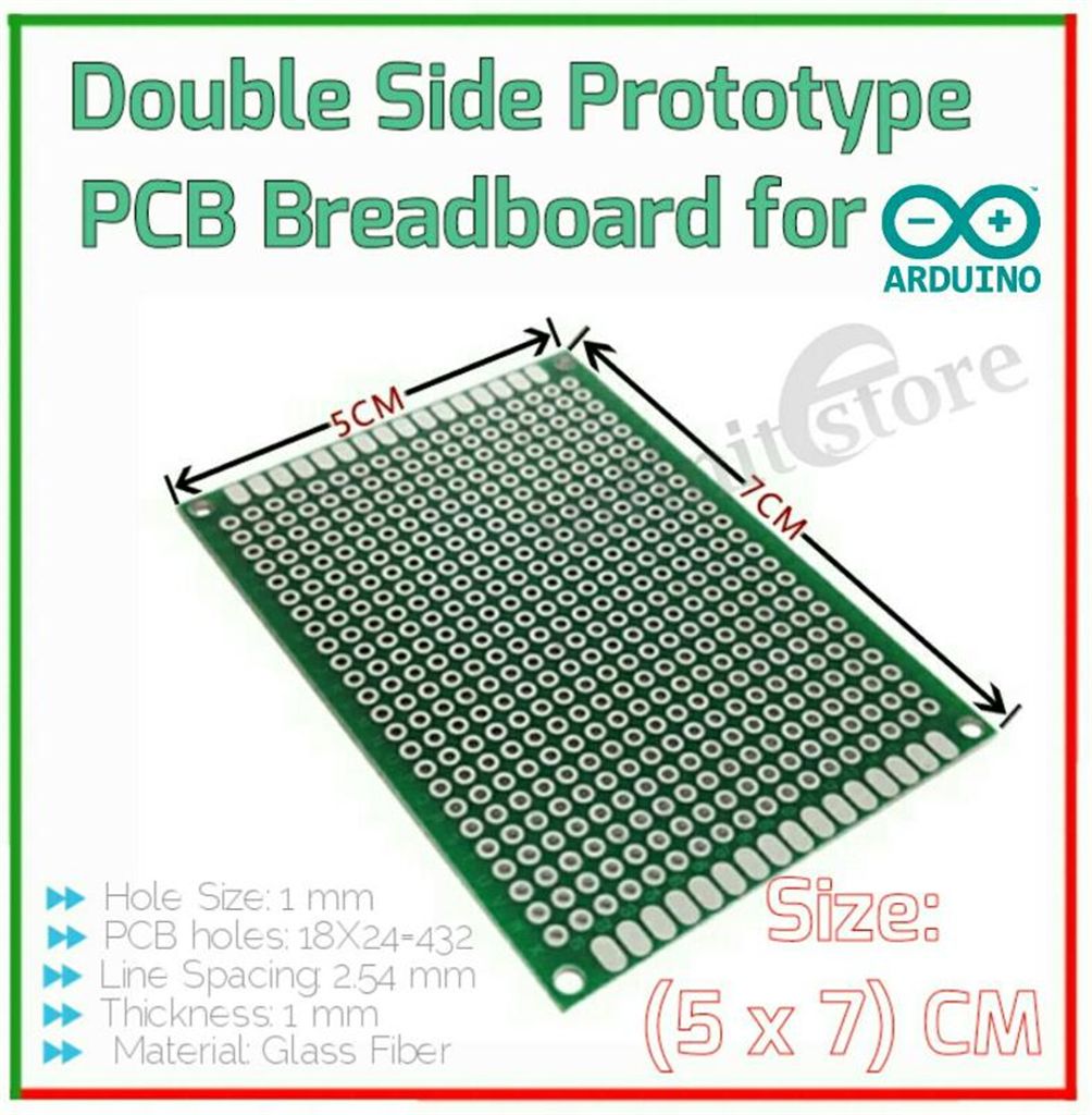 Double Side PCB Bradebord (5x7) cm