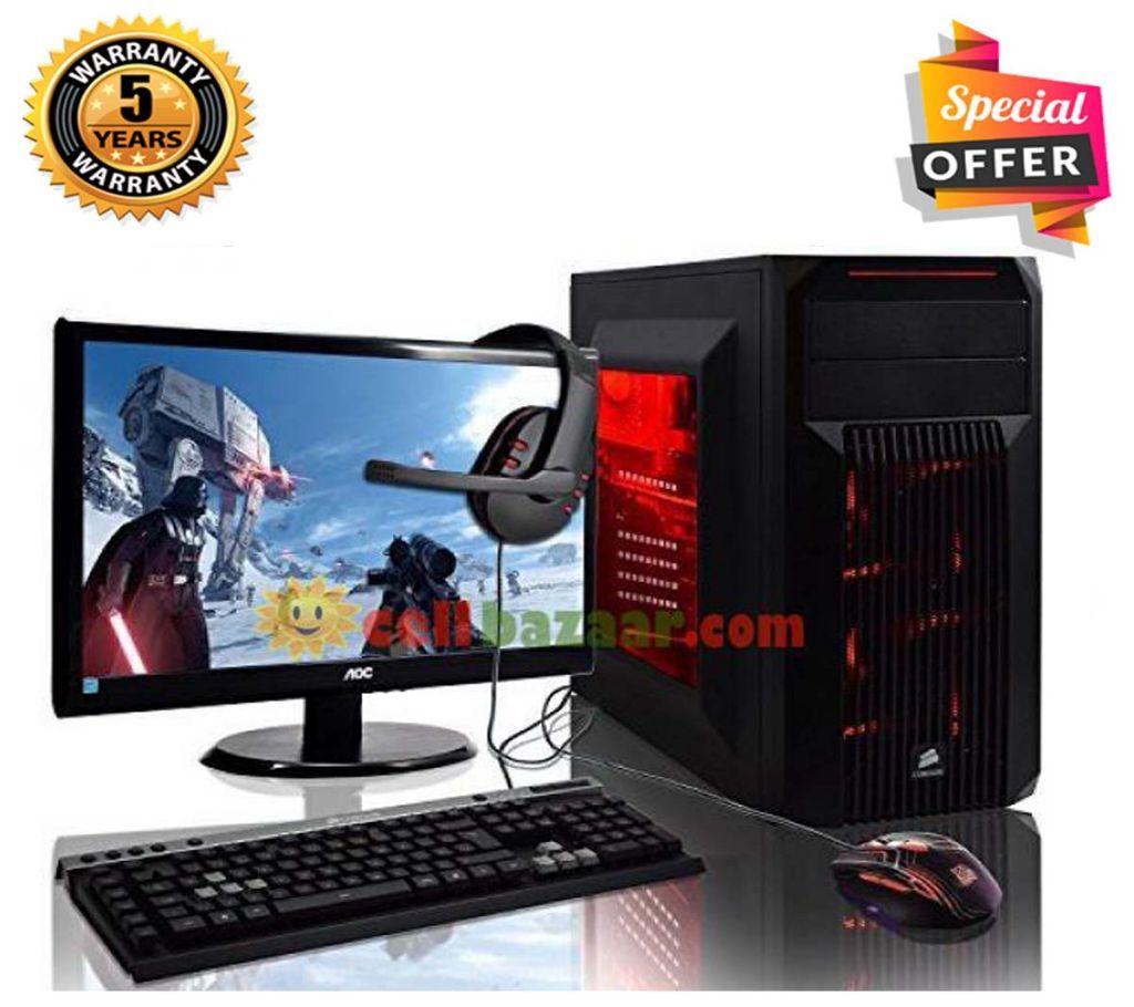 Intel Core i7 RAM 4GB HDD 500GB Graphics 2GB Built in and Monitor 19" Gaming PC Windows 10 64 Bit NEW Desktop Computer 2019 Full Package