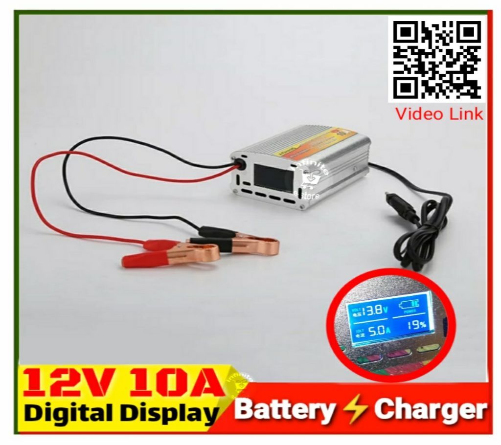 Smart Battery Charger 12V 10A Digital LCD Display