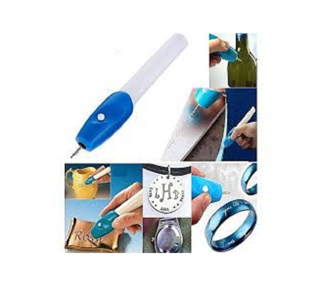 Electronic Engraver Curving Pen - Blue and White
