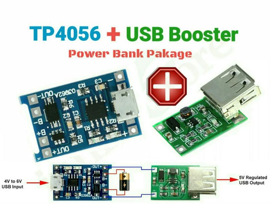 TP4056 + USB Booster