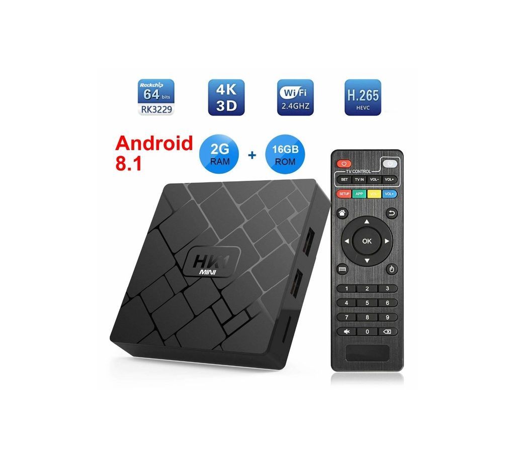 HK1 Mini 4K Android 8.1 TV Box 2GB & 16GB