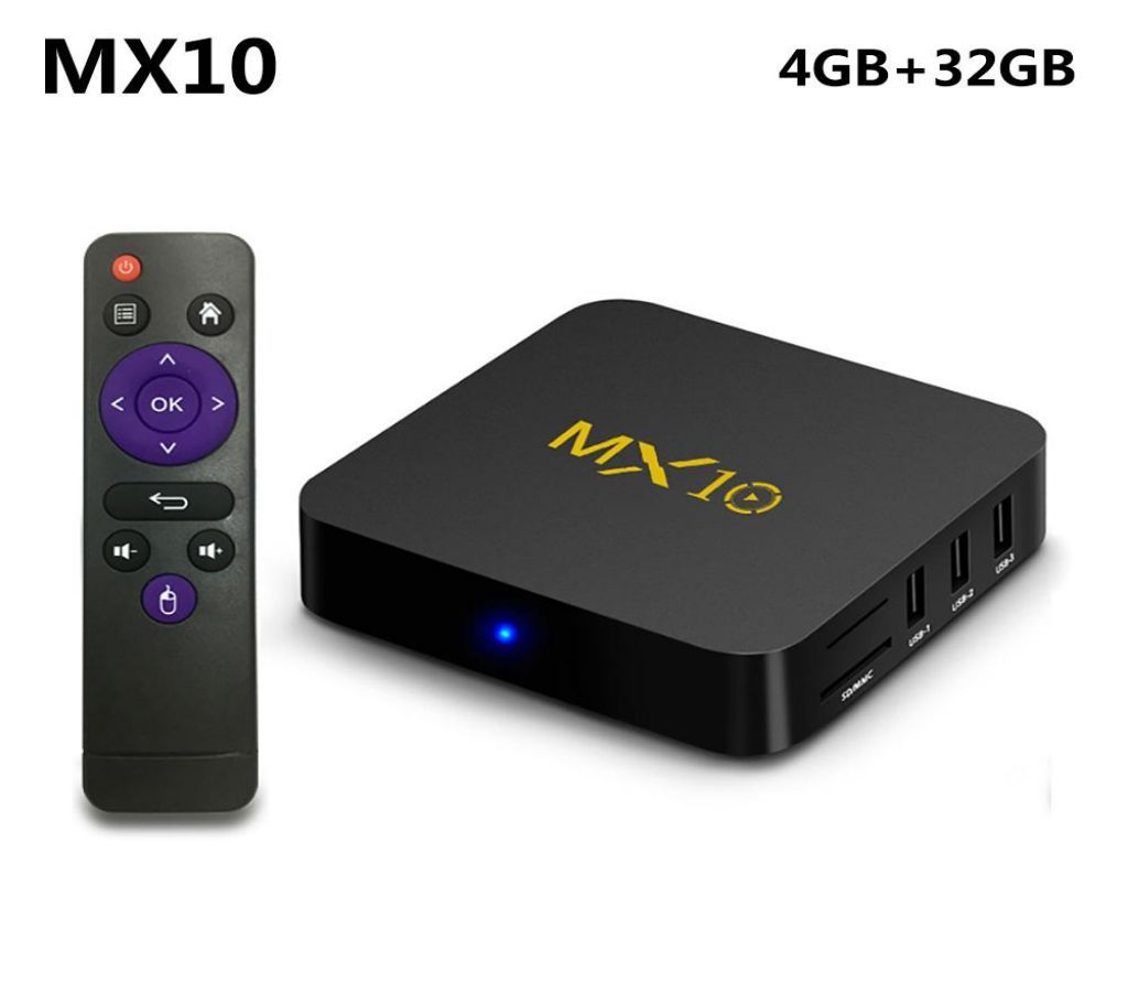MX10 4K Ultra HD 4GB RAM & 32GB ROM Smart Android 8.1 Tv Box