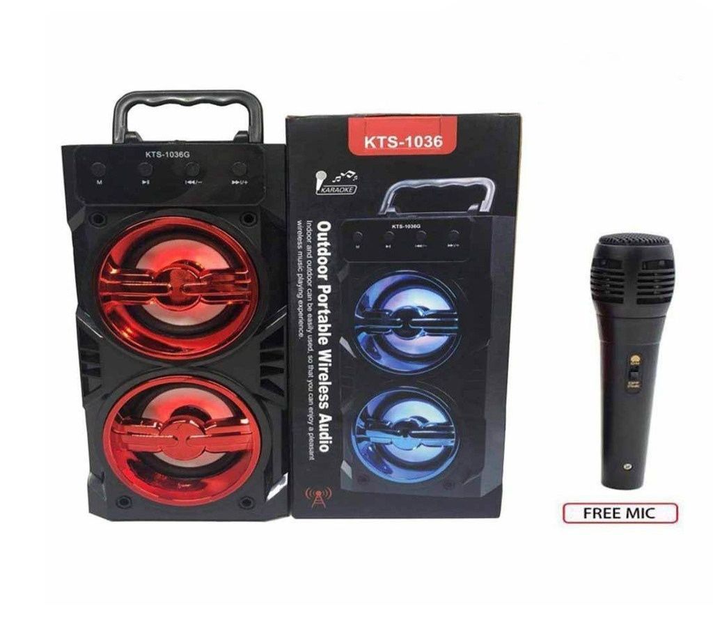 Stereo Dual Speaker Portable Wireless With Mic