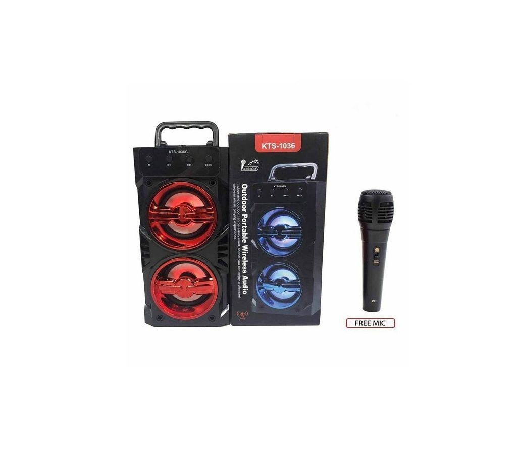 Stereo Dual Speaker Portable Wireless With Mic  001