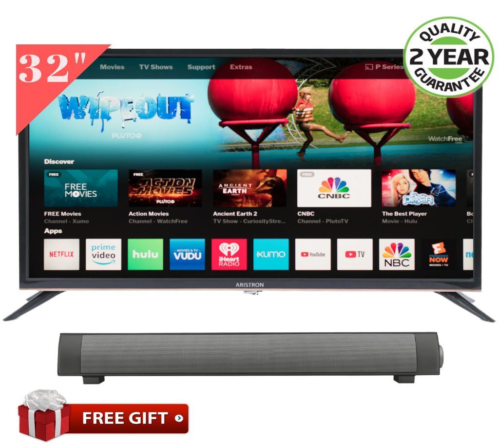 Aristron 32 Inch Smart Led TV with Free Sound Bar Speaker