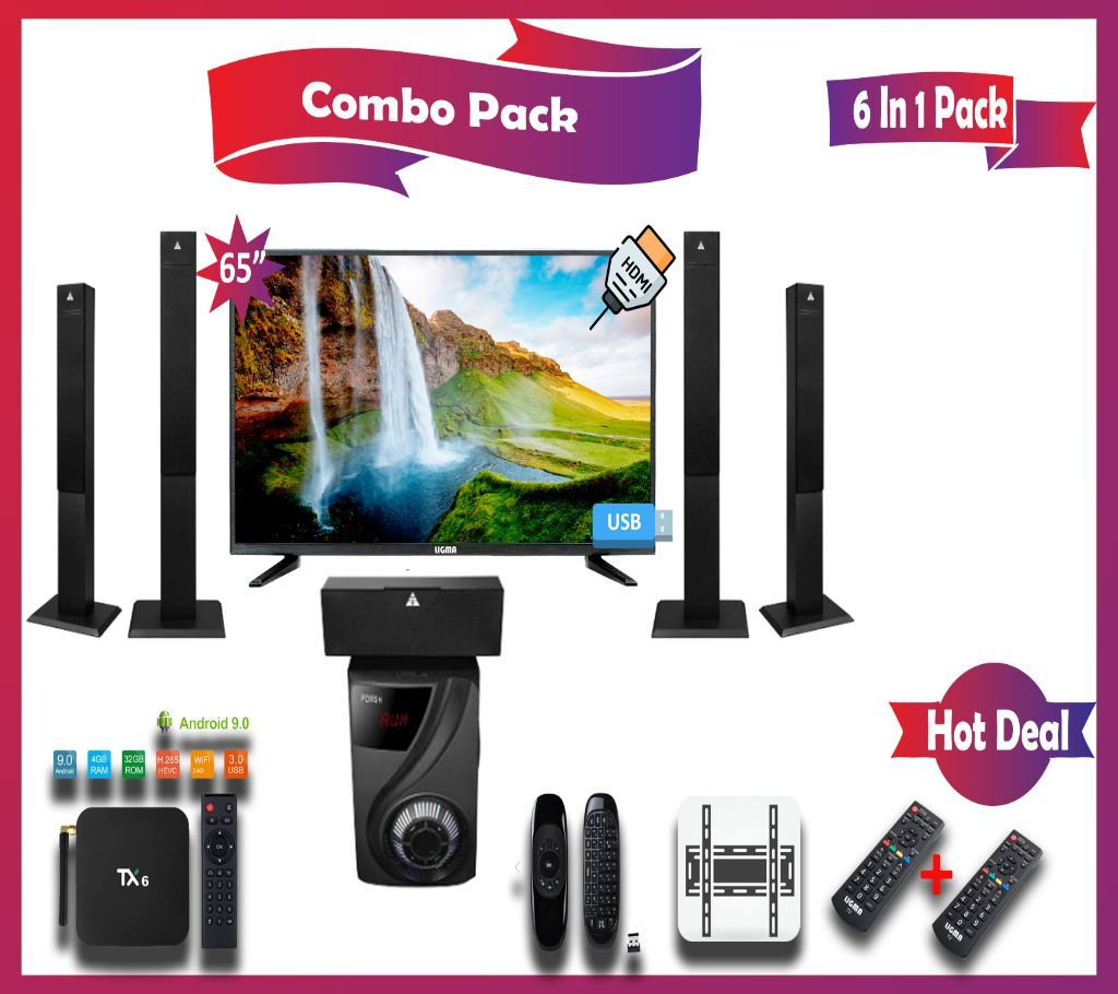 65" 4K LED TV (6 in 1)
