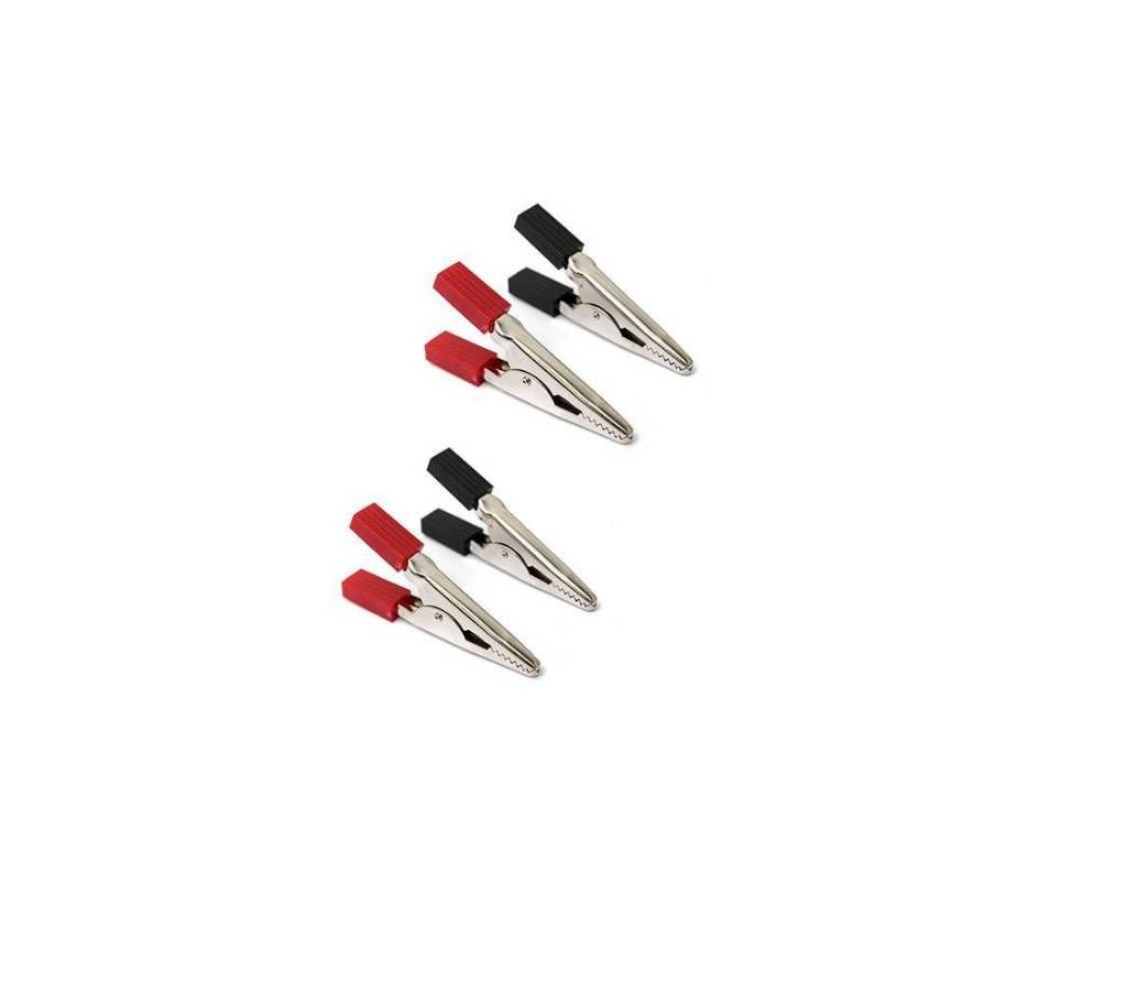 Crocodile Clip  (2 pair , 2  pcs Red & 2 piece Black)