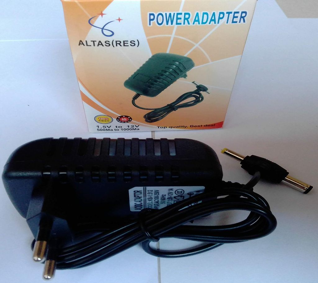 Universal (1.5V to 12V) Power Adapter Charger With 2 Jack For Strip Light,Water pump, CCTV Camera and others