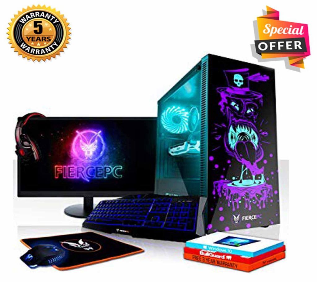 Intel Core i3 RAM 4GB HDD 500GB Graphics 2GB Built in and Monitor 24 Gaming PC Windows 10 64 Bit Desktop Computer 2019