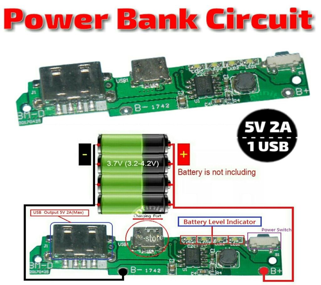 5V 1A Power Bank Charger Board Charging Circuit PCB Board
