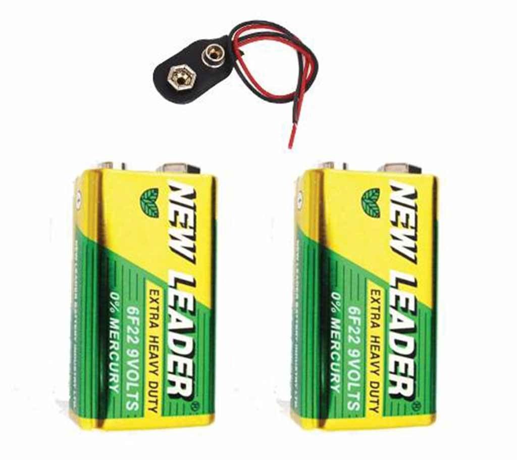 9 volt Battery with connector (2 Pieces)