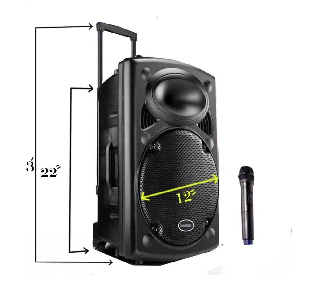Rechargeable bluetooth karaoke trolly speaker with wireless microphone