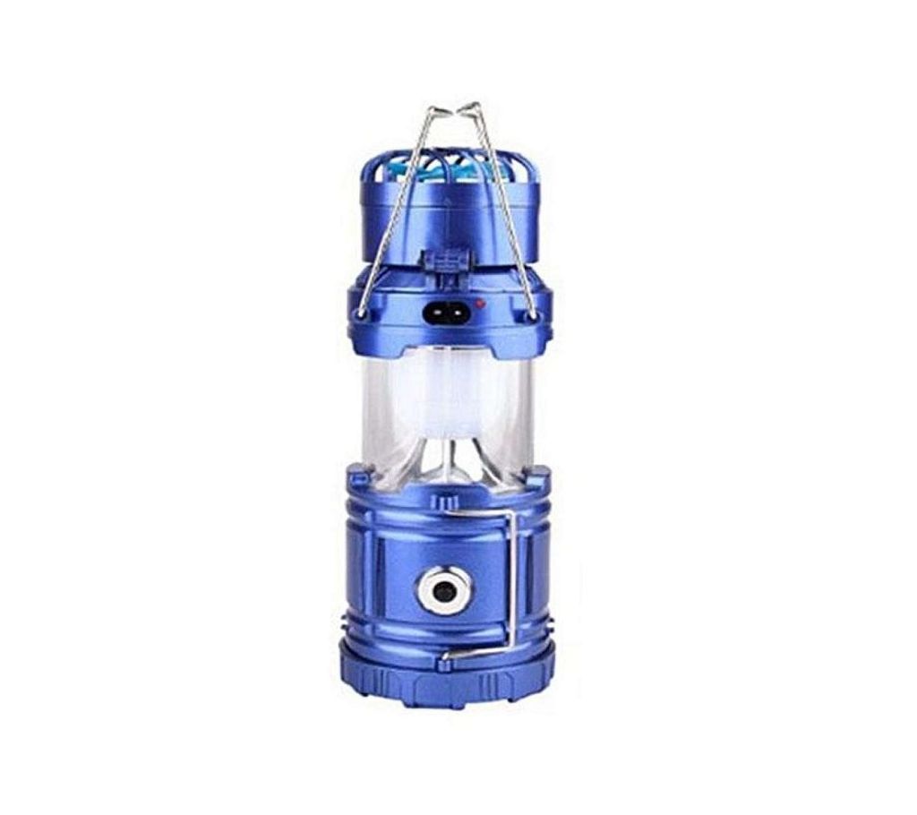 Solar Power Camping Light and Led Lantern Outdoor Light With Fan - Blue