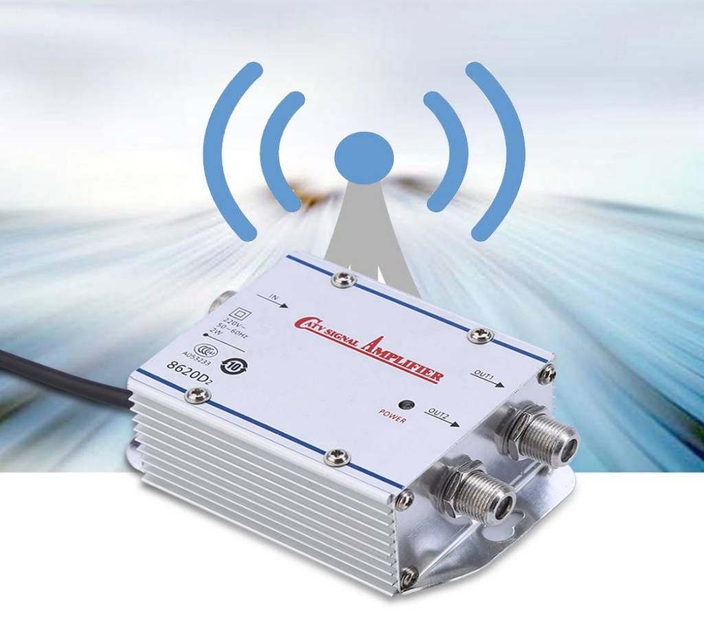2 Way TV Antenna Signal Amplifier
