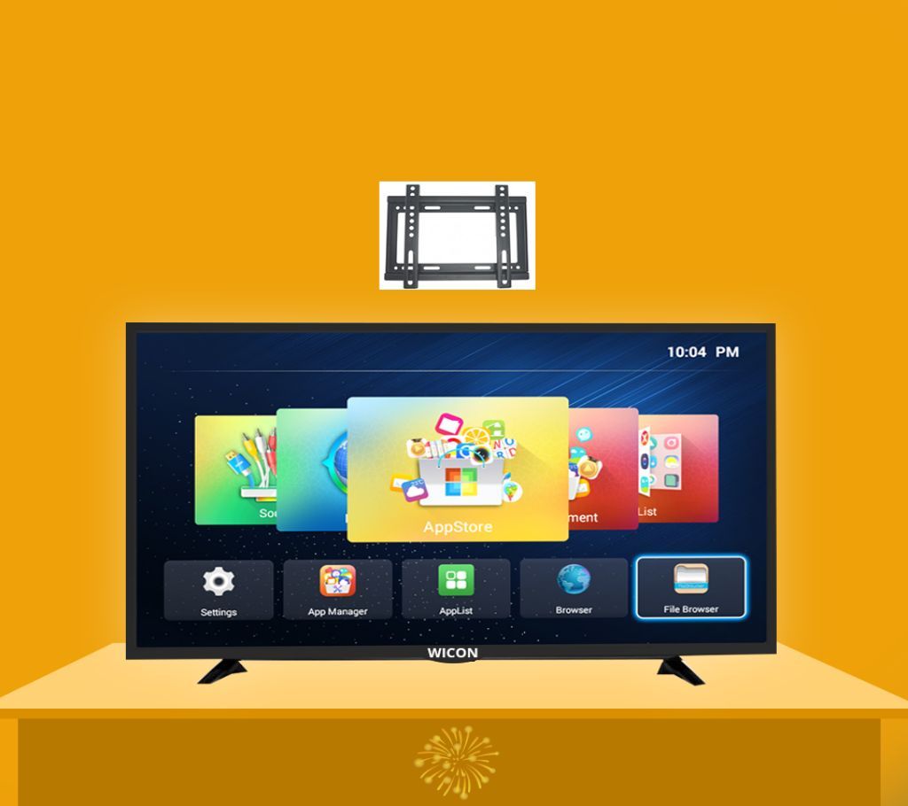 24 Wicon Double Glass Smart Android Led TV 3 Years Display panel Replacement Guarantee