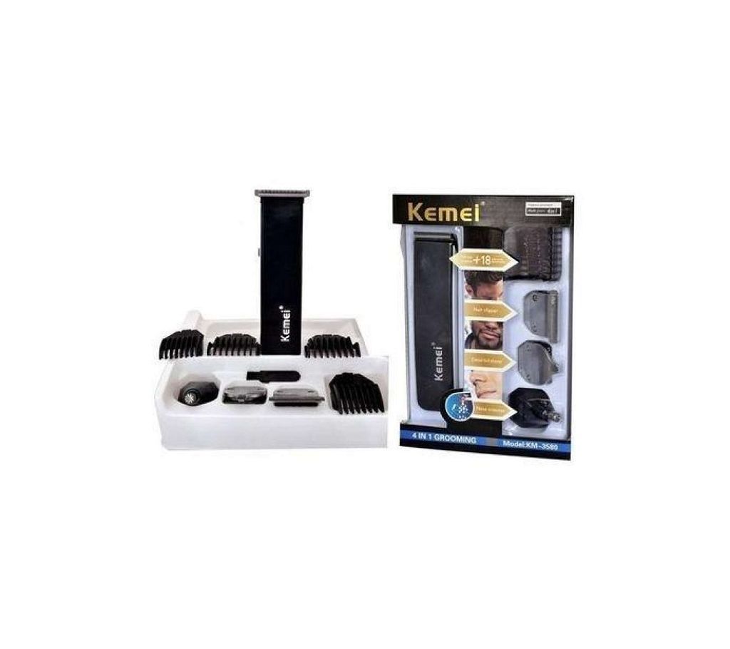 Kemei KM-3580 4 in 1 Rechargeable Grooming Trimmer Set