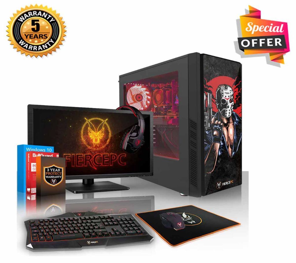 Intel Core 2 Duo RAM 4GB HDD 1000GB (1TB) Graphics 2GB Built in and Monitor 17 Gaming PC Windows 10 64 Bit