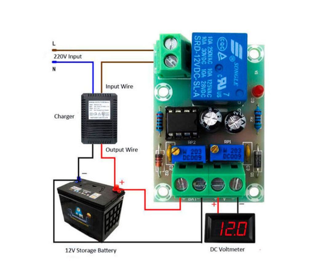 XH-M601 Battery Charging Control Board 12V Intelligent Charger Power Supply Control Module Panel Automatic Charging/Stop Power