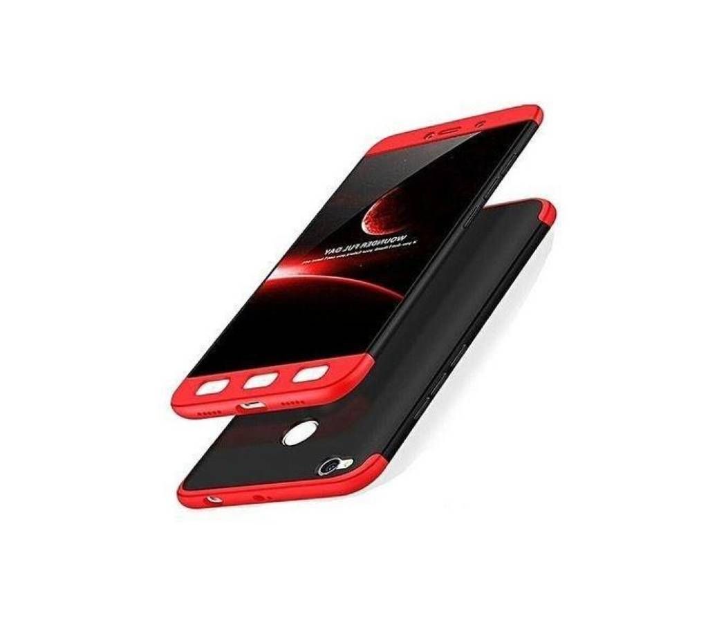 360 Degree Back Cover Case for Redmi A1 - Red and Black