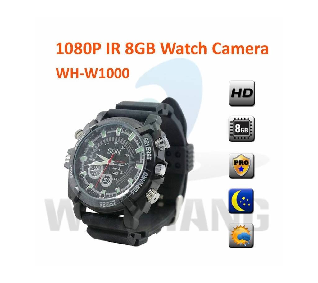 1080p HD 8GB IR Night Vision Spy Hidden Camera watch video Cam Waterproof W1000