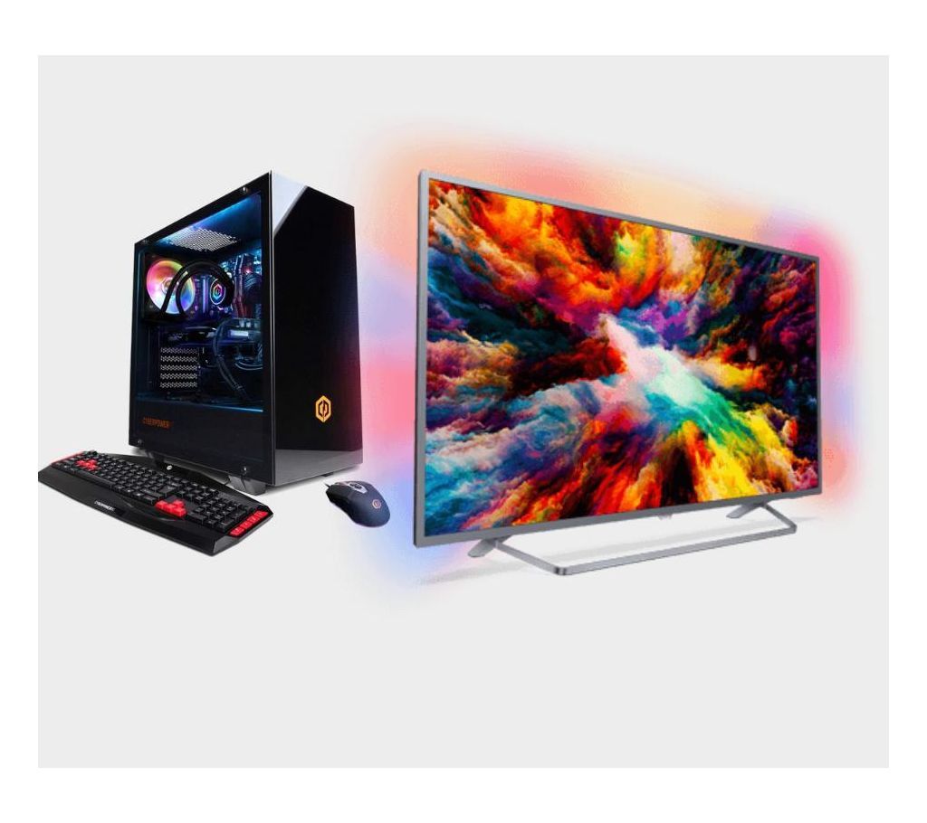 Desktop Computer Intel Core i5 Gaming PC with 32 inch LED TV 4GB RAM 500GB HDD