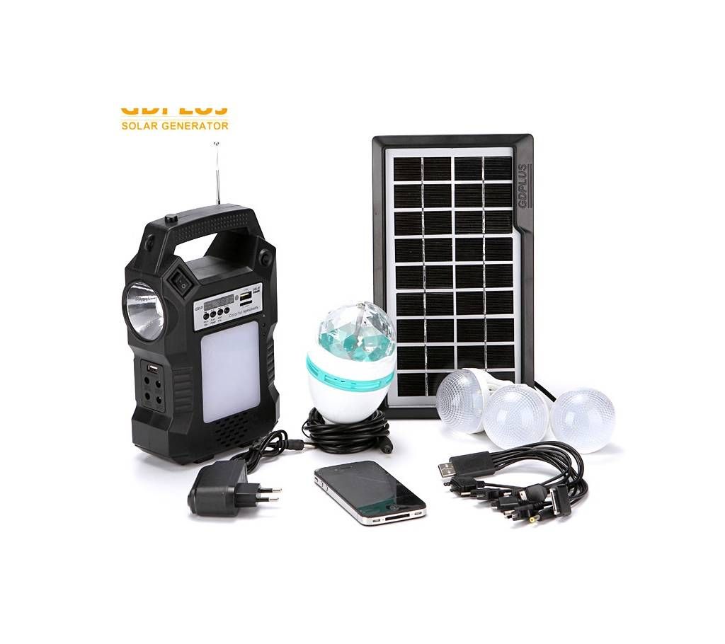 Portable Solar & Electric Line System package FM Radio with power bank