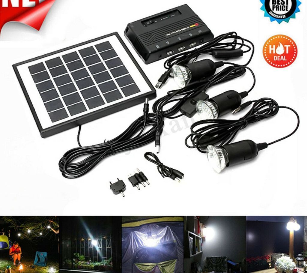 Solar Lighting System Kit with Power Bank-3L