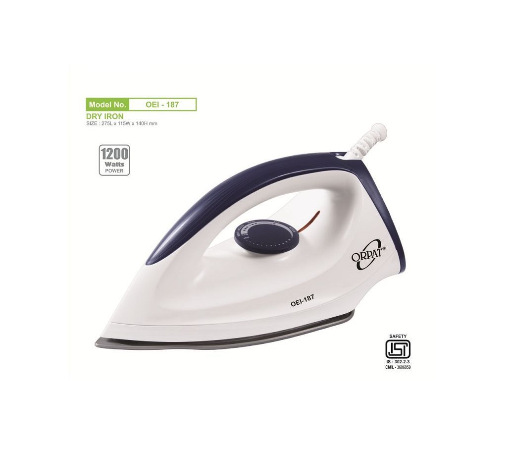 Orpat OEI-187 1200 W Dry Iron  (White)