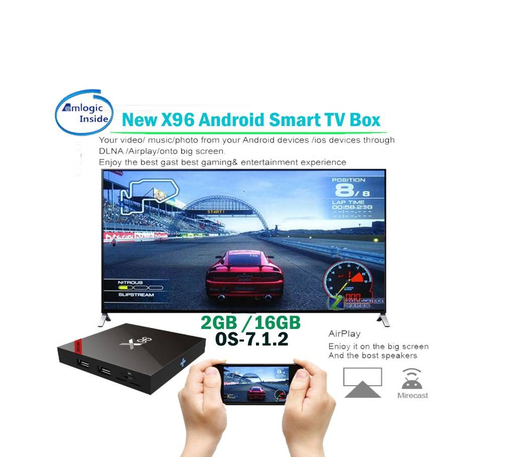 New Android 7.1.2 Smart TV Box X96 2GB/16GB